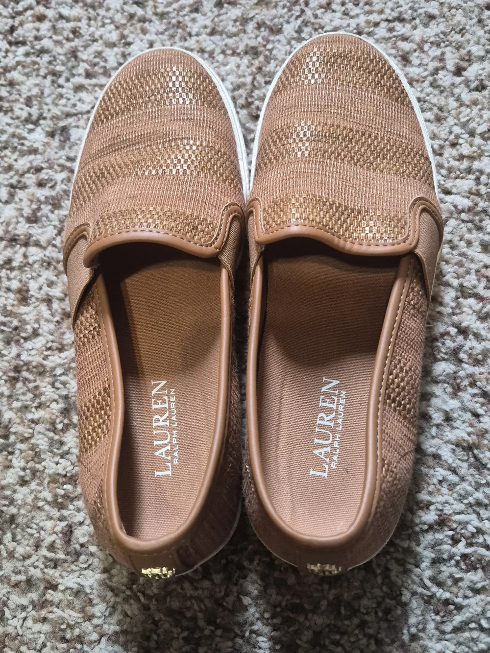 Lauren Ralph Lauren Jinny Woven Slip-On Flats in Brown